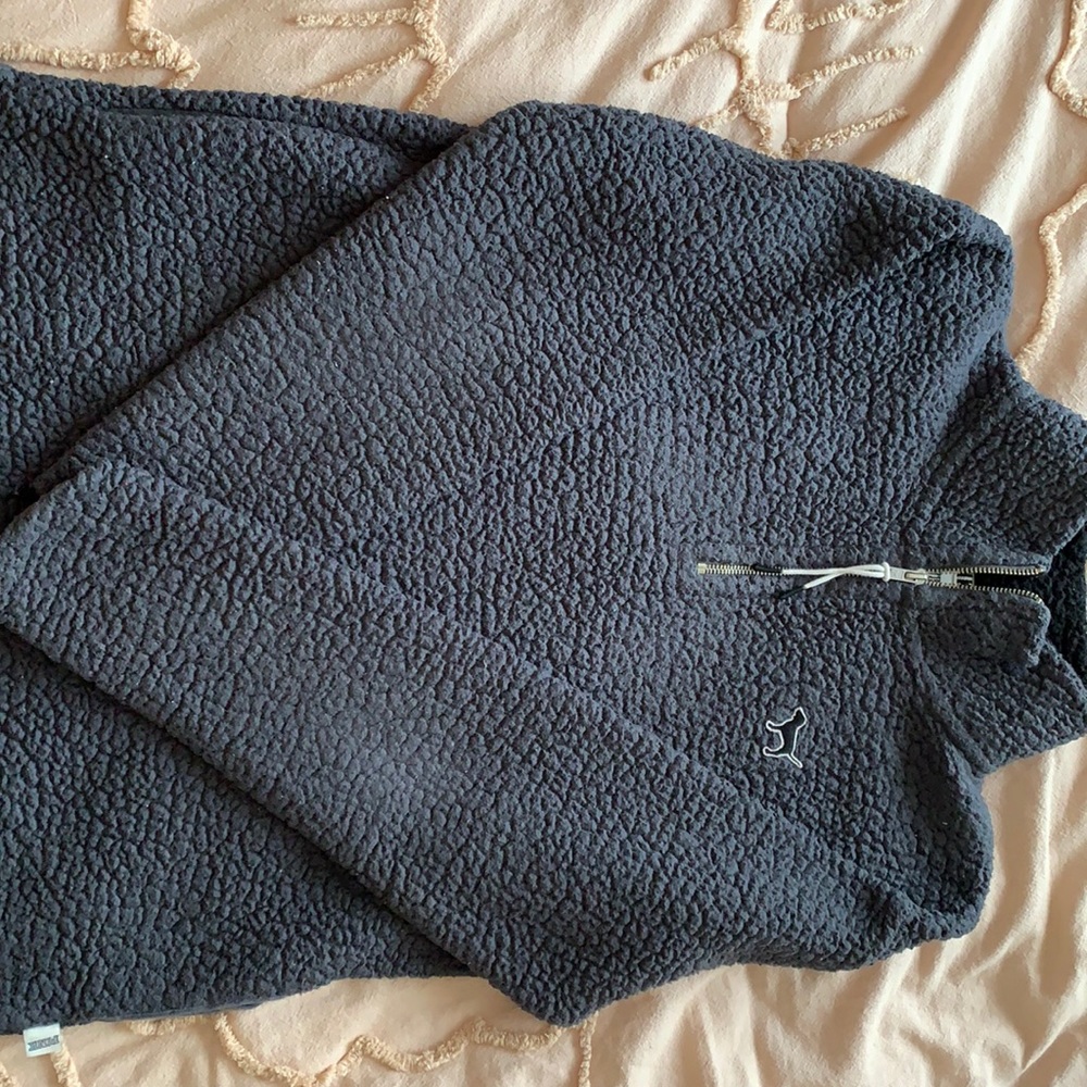 1/4 zip pink sherpa pullover